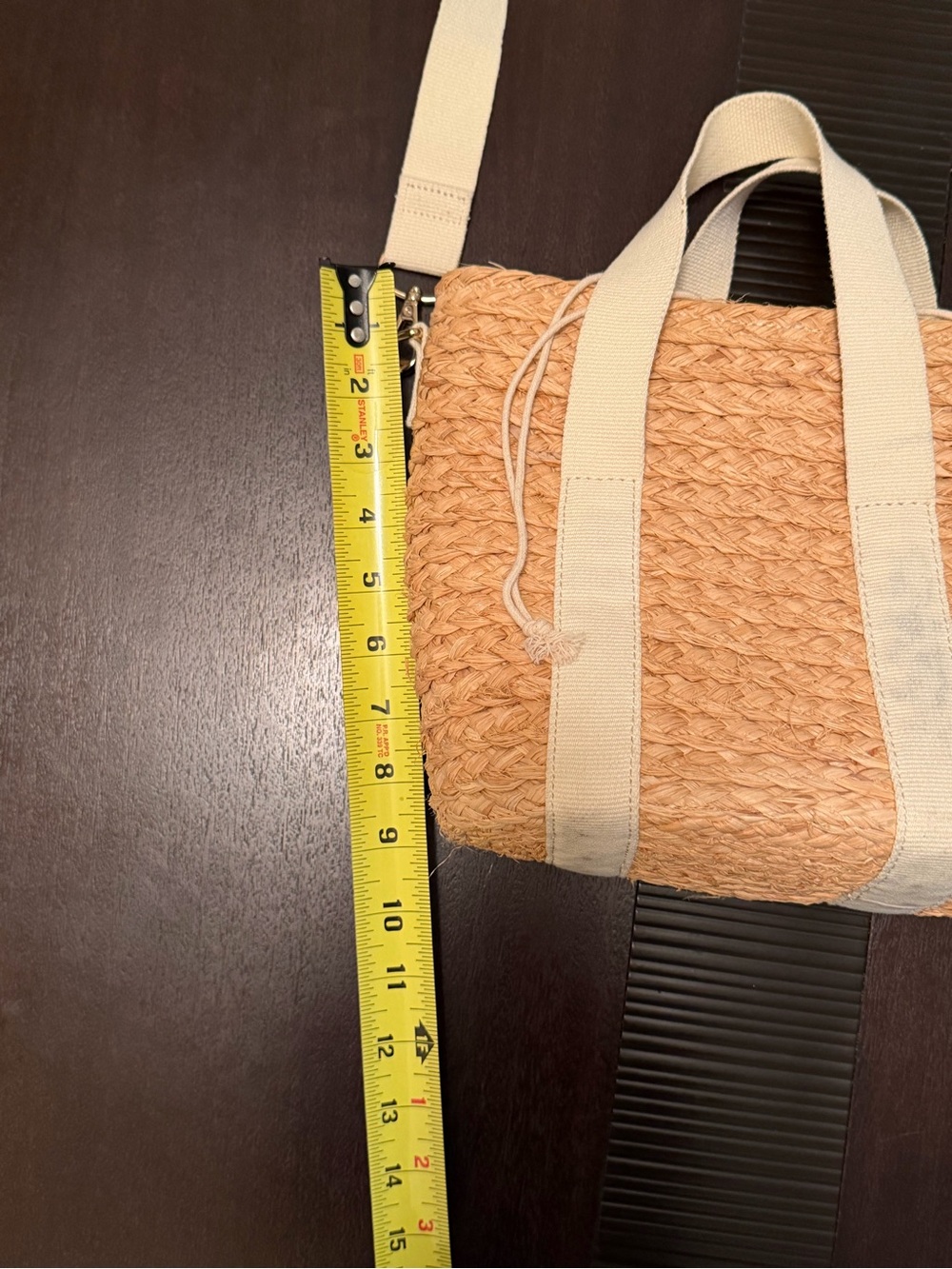 NWT J.Crew Factory Raffia Straw Mini Tote Bag Summer Beach Handle and Strap - Picture 13 of 14